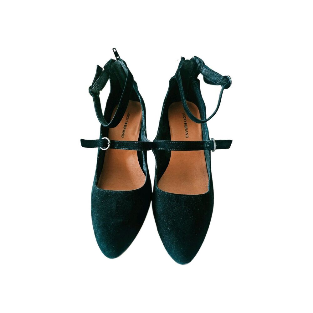 Lucky Brand Black Suede Pump Heels Size 8.5